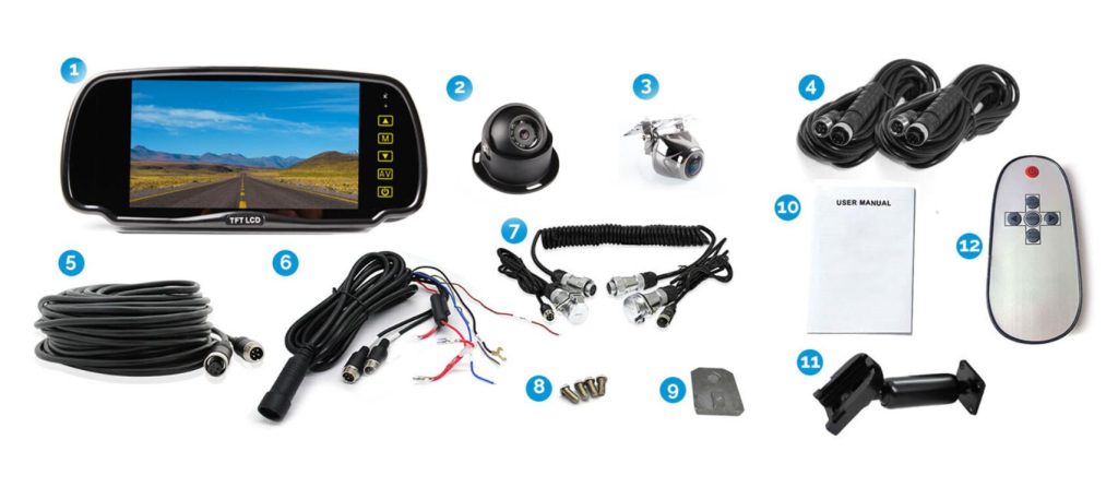 Motohome Trailer Rear view camera system kit