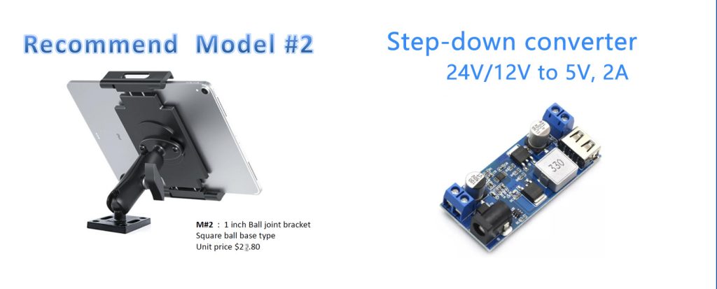 IPAD holder and Step-down converter for truck use Recommend 2-2