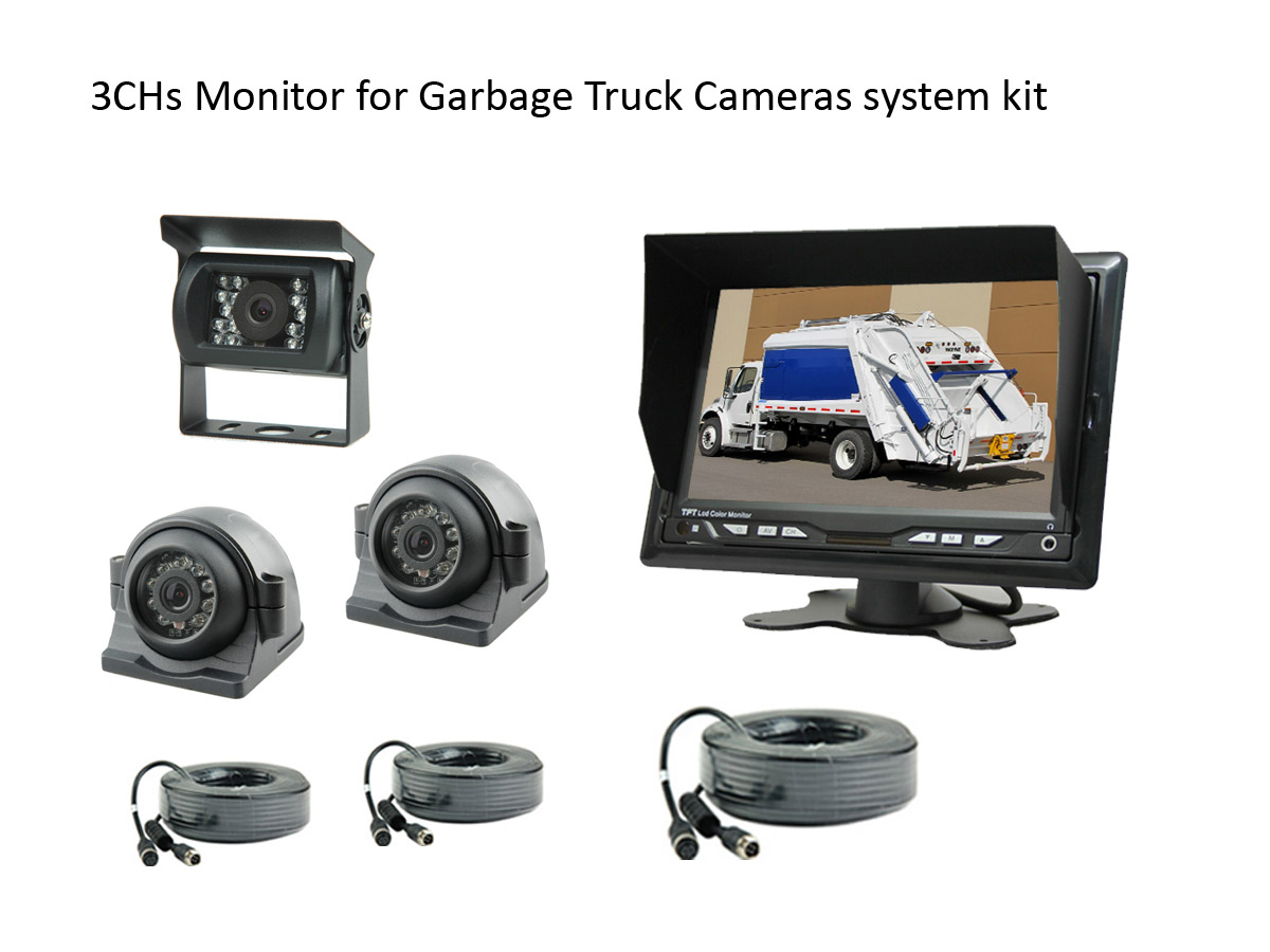 3CHs Monitor Backup Cameras system for Garbage Truck
