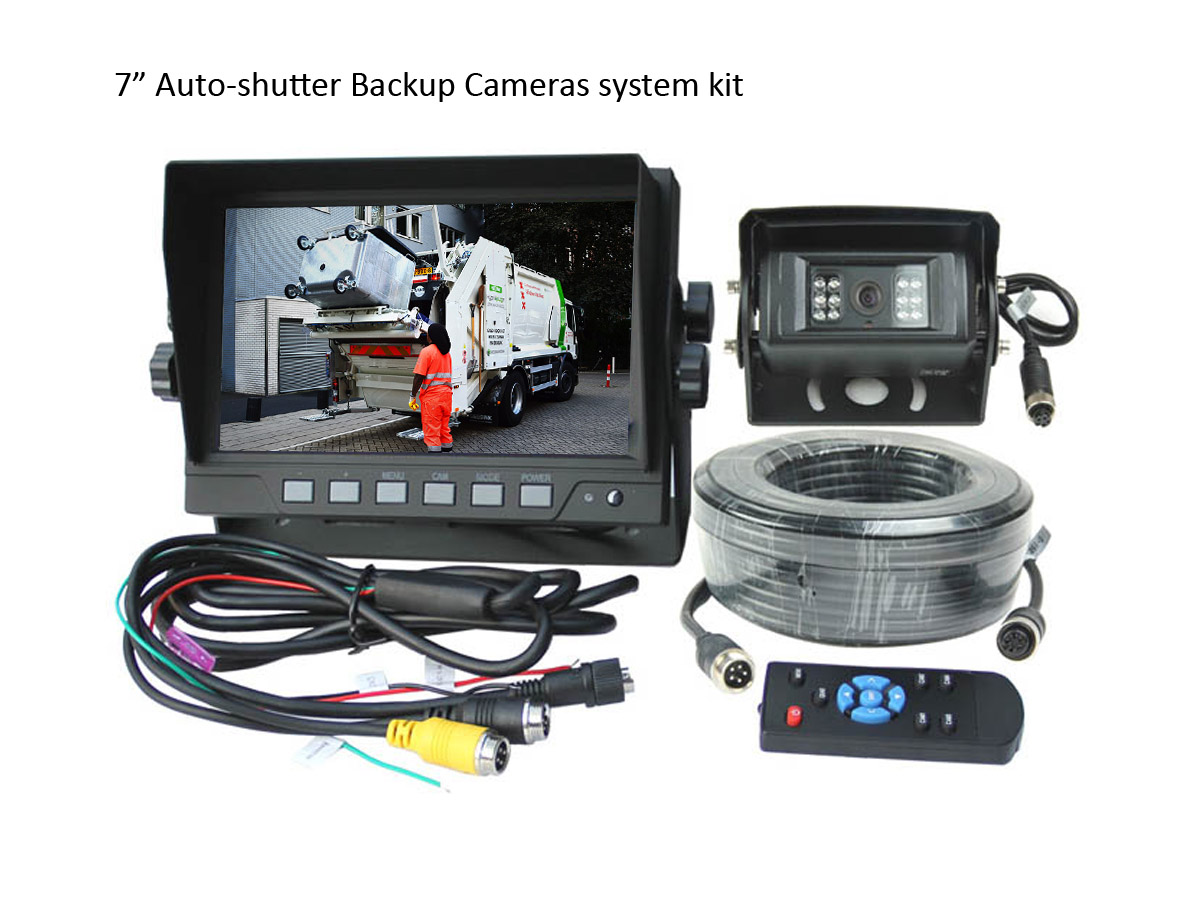 7 inch Auto-shutter Cameras Rear view system kit