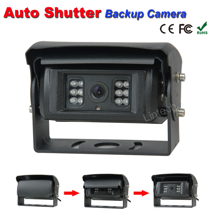 Auto-shutter backup camera for refuse waste Trucks