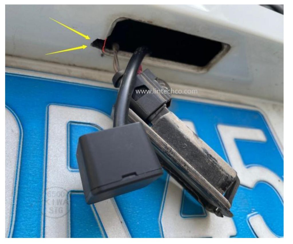 Cable out from License lamp