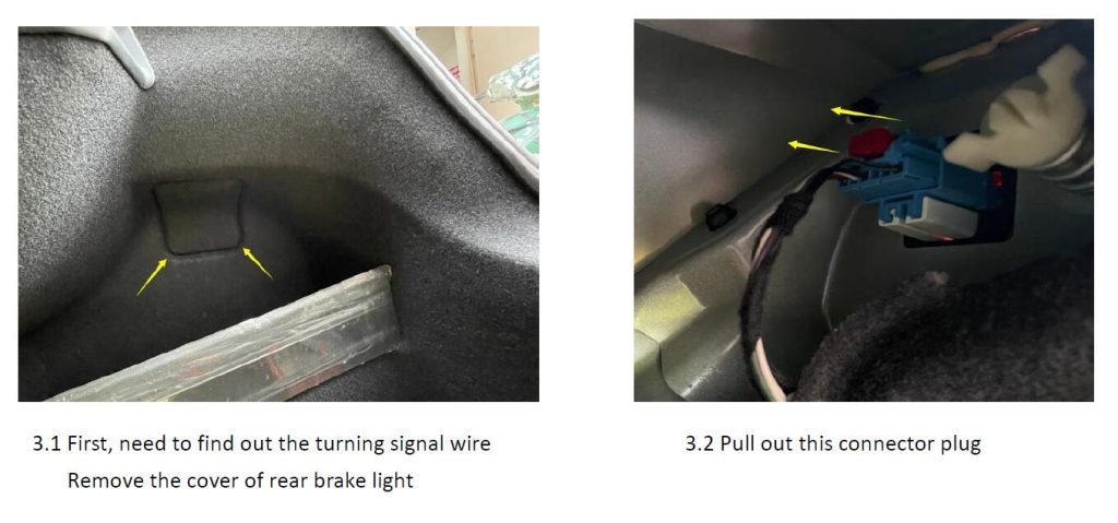 Take out the Rear lamp connector