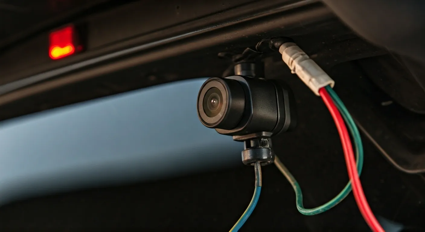 mounting backup camera close-up
