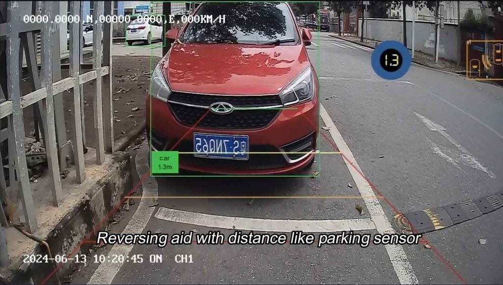 AI Back camera detecting car and person