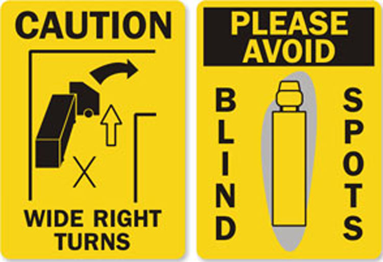 Caution Trucks blindspot