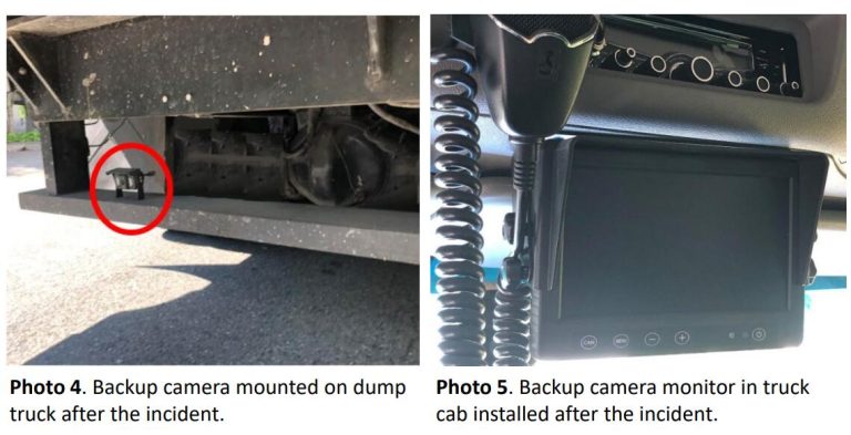 Dump Truck Rear view Camera installation