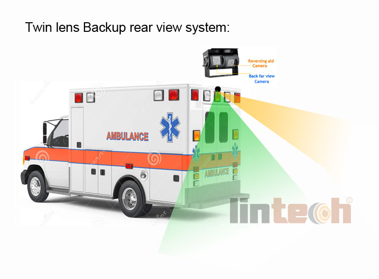 ambulance-dual lens Rear view cameras system