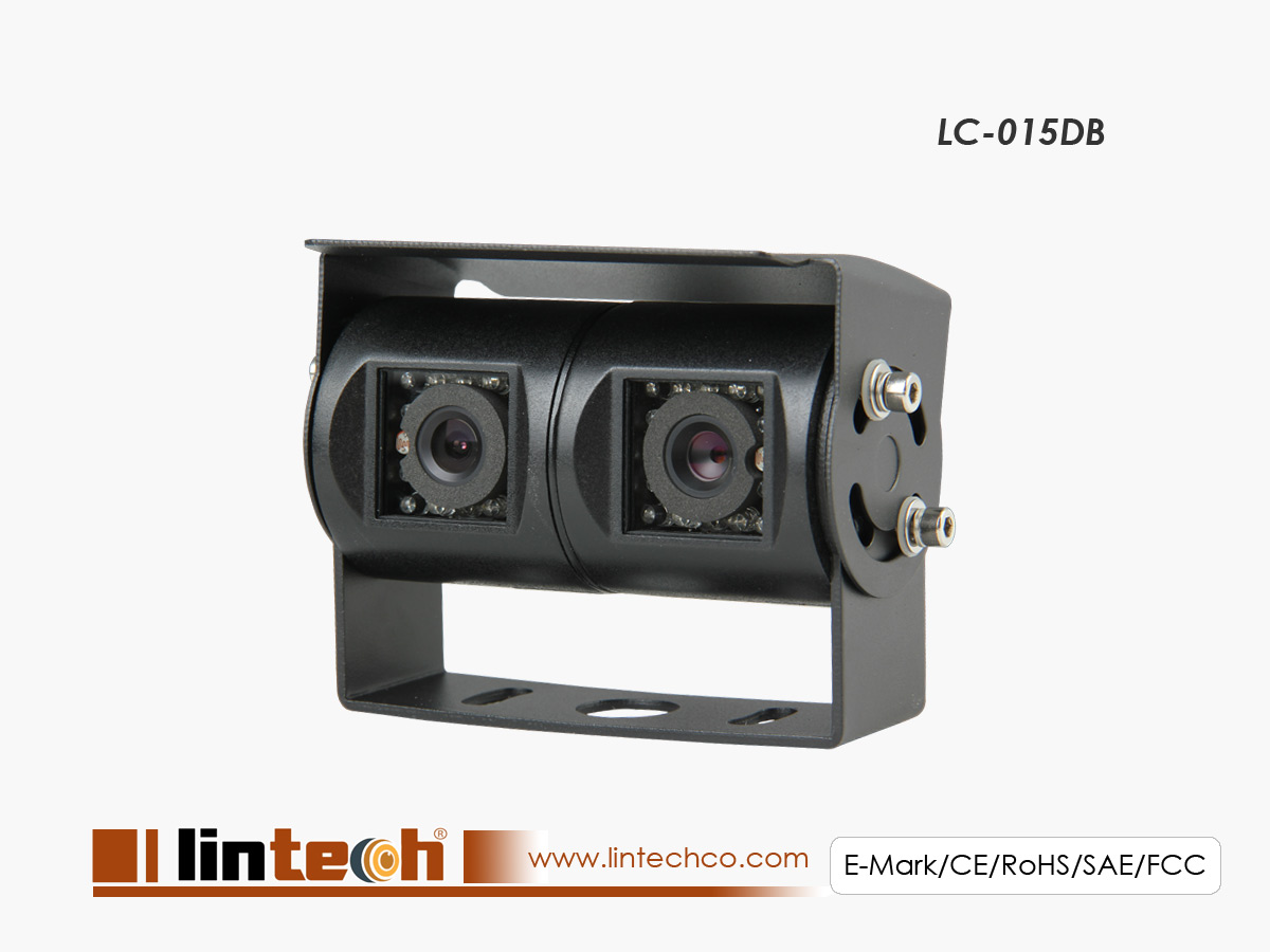 RV Backup Camera: 15pcs IR LED Waterproof Dual Lens, LC-015DB