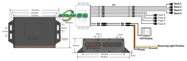 Blind Spot Detection System for Heavy Commercial Vehicles 8 Ultrasonic Sensors Driving Parking Reverse Backup Kit - Image 6