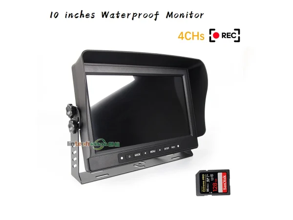 Waterproof 10.1 Inches AHD Quad Screen DVR Video Monitoring Monitor - Image 3
