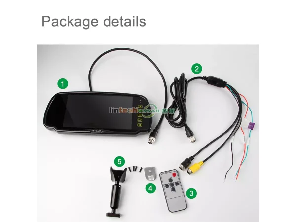 Metal Bracket 7" TFT LCD Color Car Rearview Mirror Monitor - Image 7