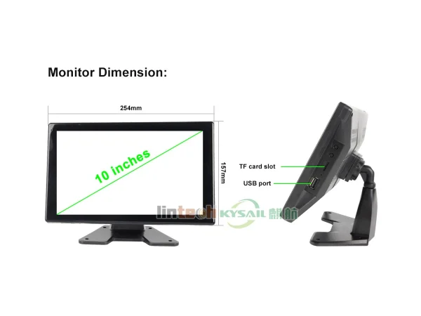 10.1"Touch Screen 4 Split Monitoring Security Camera AI Active Blind Spot Detection BSD 4 Channel Truck Dash Cam System - Image 5
