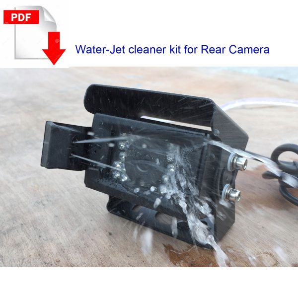 Rear view-camera-with water-jet cleaner system