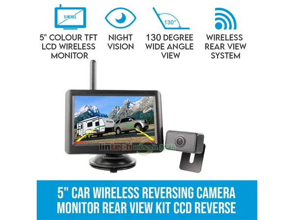 5 Inches Car Wireless Reversing Camera Monitor Rear View Kit CCD Reverse 12V - Image 2