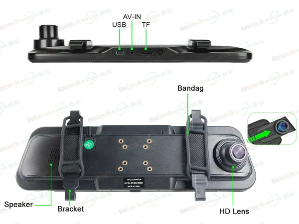 Mirror Monitor Dashcam Front and Rear Smart Dashcam for Cars RV Motothome Horse Trailer Trucks Vans - Image 3