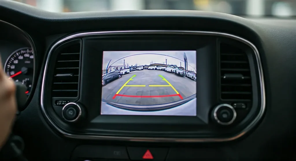Close-up backup camera display